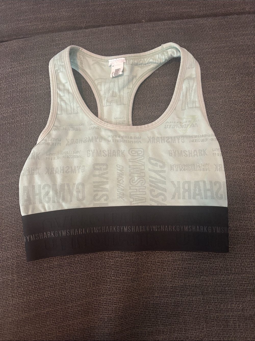 Gymshark Mint Green Racerback Sports Bra with Black Band
